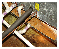 Rusted Secondary Overflow Pipes